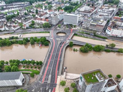 जर्मनी के सारलैंड में भारी बारिश के बाद बाढ़