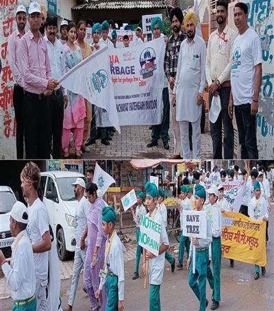Students of Sri Hemkunt Sahib School participated in the Swachhata League-2 rally