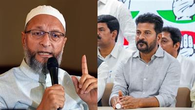 After Revanth Reddy’s ‘khaki knicker’ jibe, Owaisi calls him ‘RSS puppet’