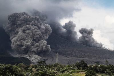 Indonesia's Ibu volcano erupts, ash up to 1,200m