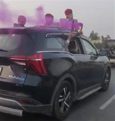Five held for reckless driving, bursting colour bombs on Delhi roads