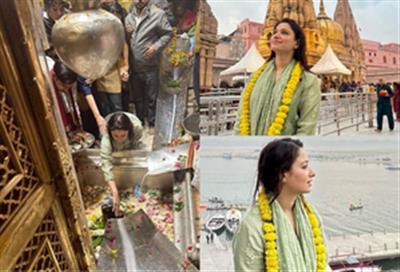 Tamannaah stuns in ethnic wear as she seeks blessings at Kashi Vishwanath