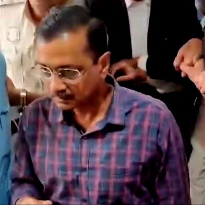 Arriving in court, Arvind Kejriwal says excise policy case is a 'political conspiracy'