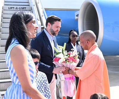US Vice President Vance in Agra, visits Taj Mahal with family