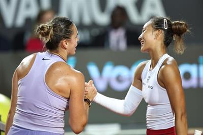 Olympic champ Zheng happy to halt Sabalenka’s winning streak to enter SF in Rome