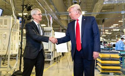 ट्रम्प ने Apple से फिर कहा कि विनिर्माण को अमेरिका में वापस लाएं