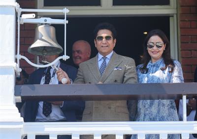 3rd Test: Sachin Tendulkar rings iconic five-minute bell at the start of Lord's Test