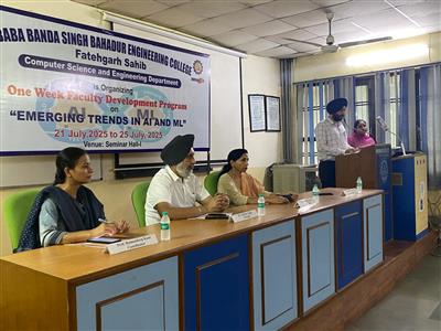 BBSBEC Organizes FDP on Emerging Trends in Artificial Intelligence and Machine Learning