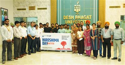 Desh Bhagat University Observes Hiroshima Day, Calls for Global Peace