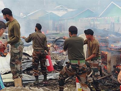 Arunachal: Indian Army swiftly responds to Menchuka fire, saves lives and homes