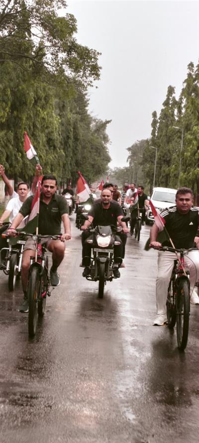 Divisional Sports Association Ambala organizes Tiranga Bike Rally on the occasion of Independence Day