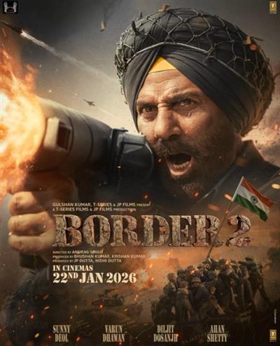 सनी, दिलजीत, वरुण और अहान अभिनीत 'बॉर्डर 2' 22 जनवरी, 2026 को रिलीज़ के लिए तैयार
