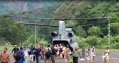 हिमाचल प्रदेश में मणिमहेश के 135 श्रद्धालुओं को वायुसेना के तीन चिनूक विमानों ने सुरक्षित निकाला