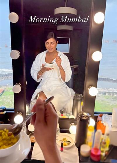 Priyanka Chopra relishes Mumbai morning with a bowl of 'Poha' and a sea view