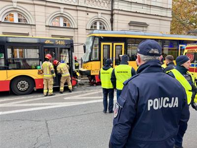 Poland: 23 people injured after trams and bus collide in Warsaw