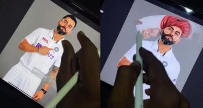 Artist gives 'rural Rajasthani look' to Virat Kohli, video goes viral
