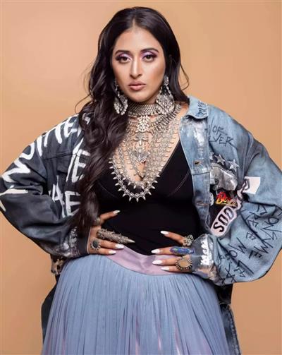 Raja Kumari exudes elegance, oomph at Cannes in caped outfit by Manish Malhotra