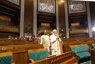 RLJP distributes laddus on inauguration of new Parliament